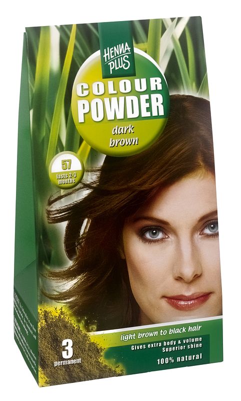 Foto van Hennaplus colour powder 57 dark brown