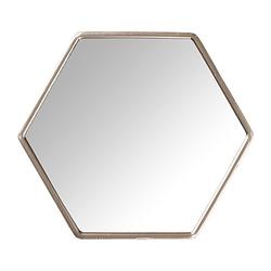 Foto van Spiegel hexagon - rose goud - ø24 cm