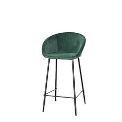 Foto van Giga meubel barkruk velvet groen - 46x50x102 - barkruk amira