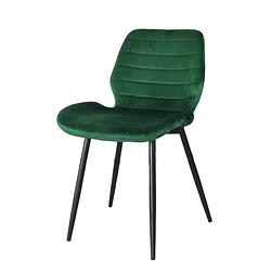 Foto van Eetkamerstoel vinnies donkergroen velvet design stoel