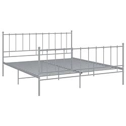 Foto van The living store bedframe - tweepersoons - metaal - grijs - 206 x 185 x 99 cm (l x b x h) - montage vereist