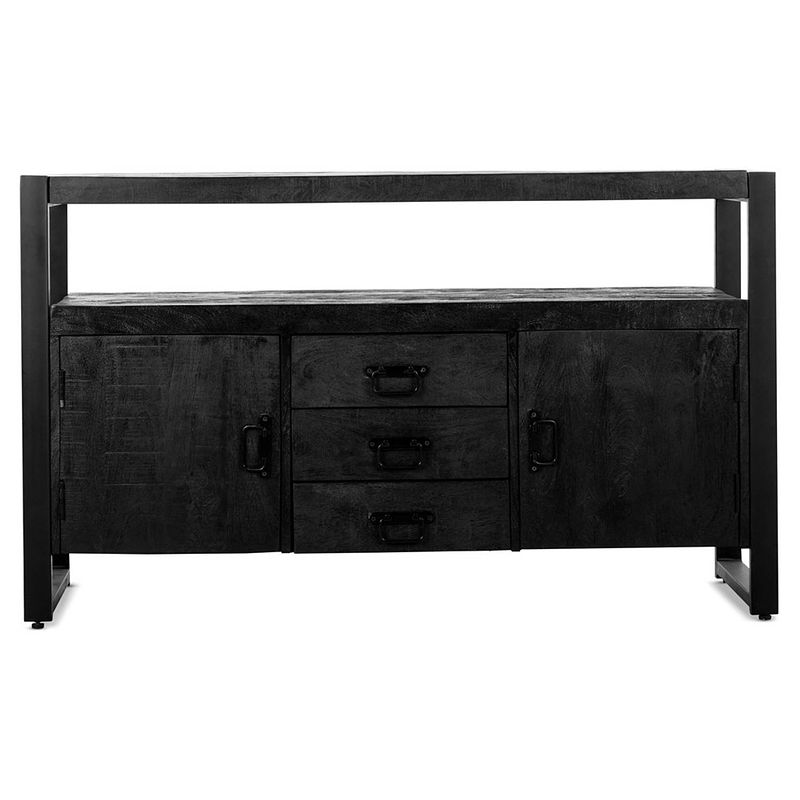 Foto van Benoa britt 2 door 3 drawer sideboard black 135 cm