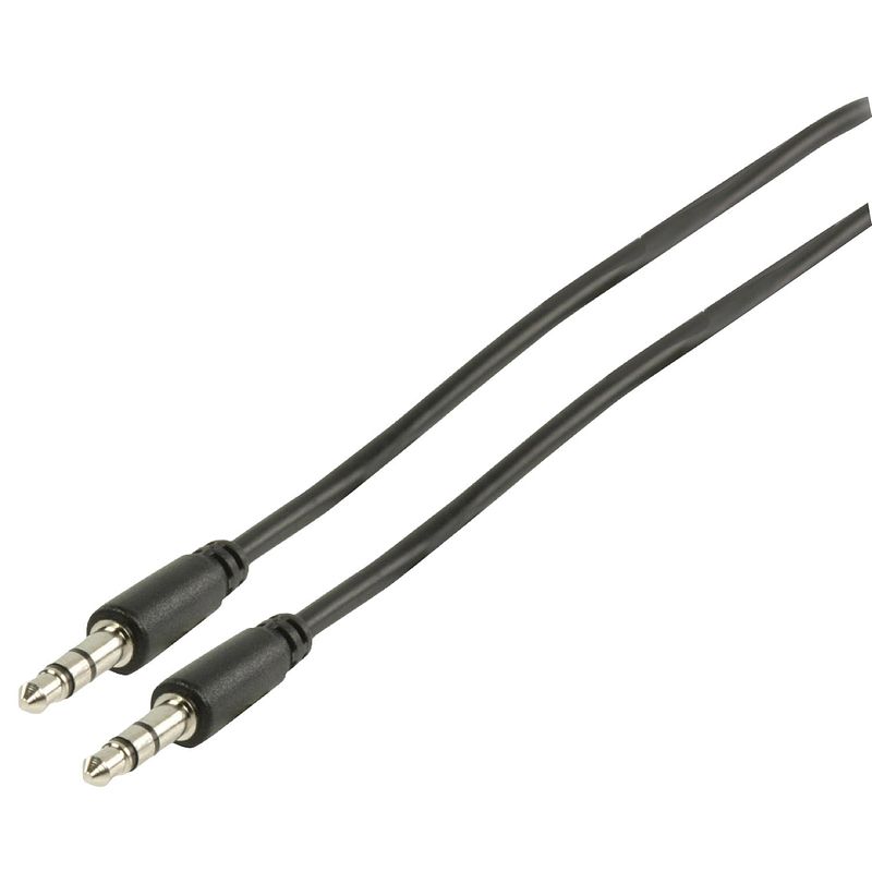 Foto van Valueline 1 meter slanke audio aux kabel 3.5mm naar 3.5mm male jack