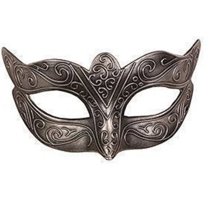 Foto van Venetiaans zilver kunststof oogmasker