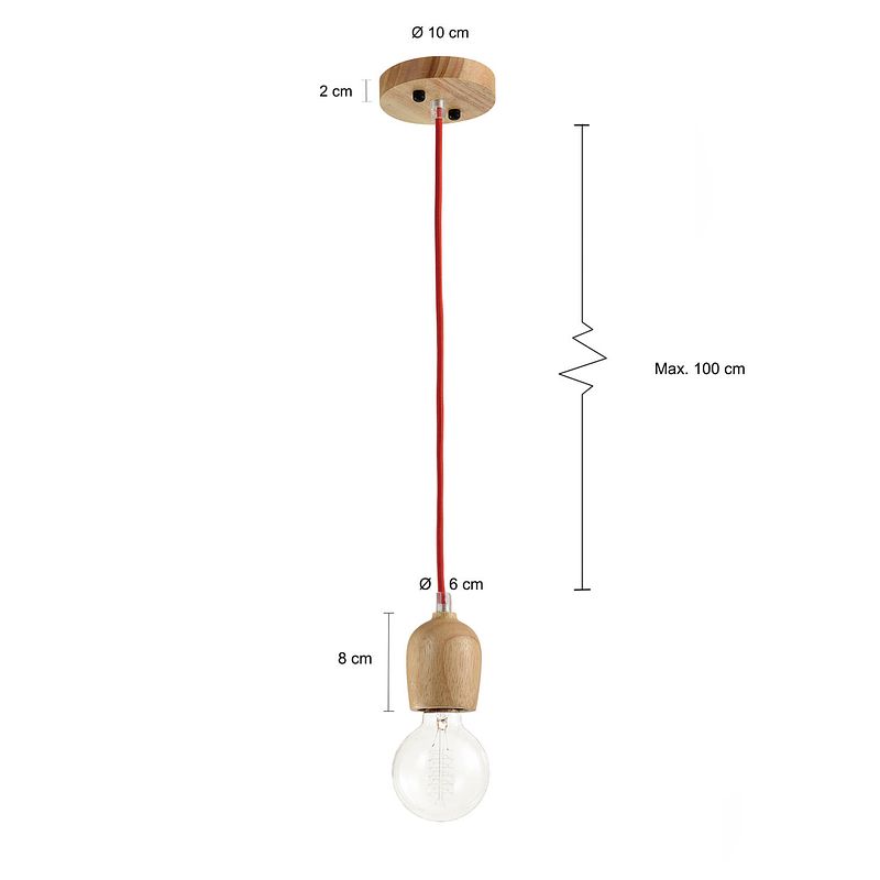 Foto van Quvio hanglamp hout - quv5043l-wood