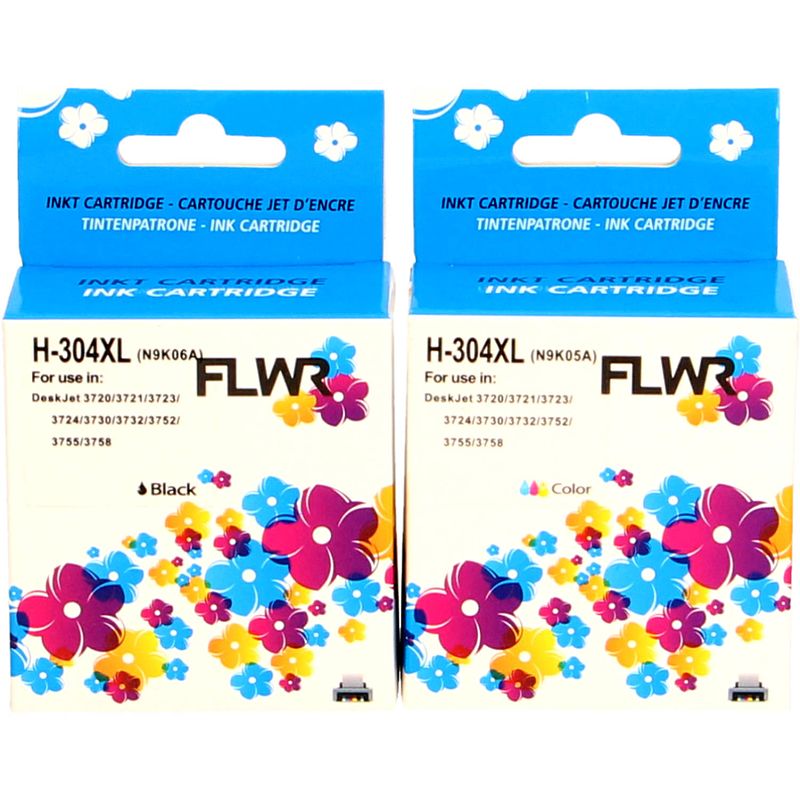 Foto van Flwr hp 304xl multipack zwart en kleur cartridge