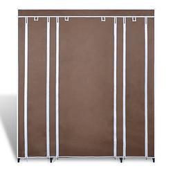 Foto van The living store draagbare kast - bruin - 45 x 150 x 176 cm - duurzame nonwoven stof