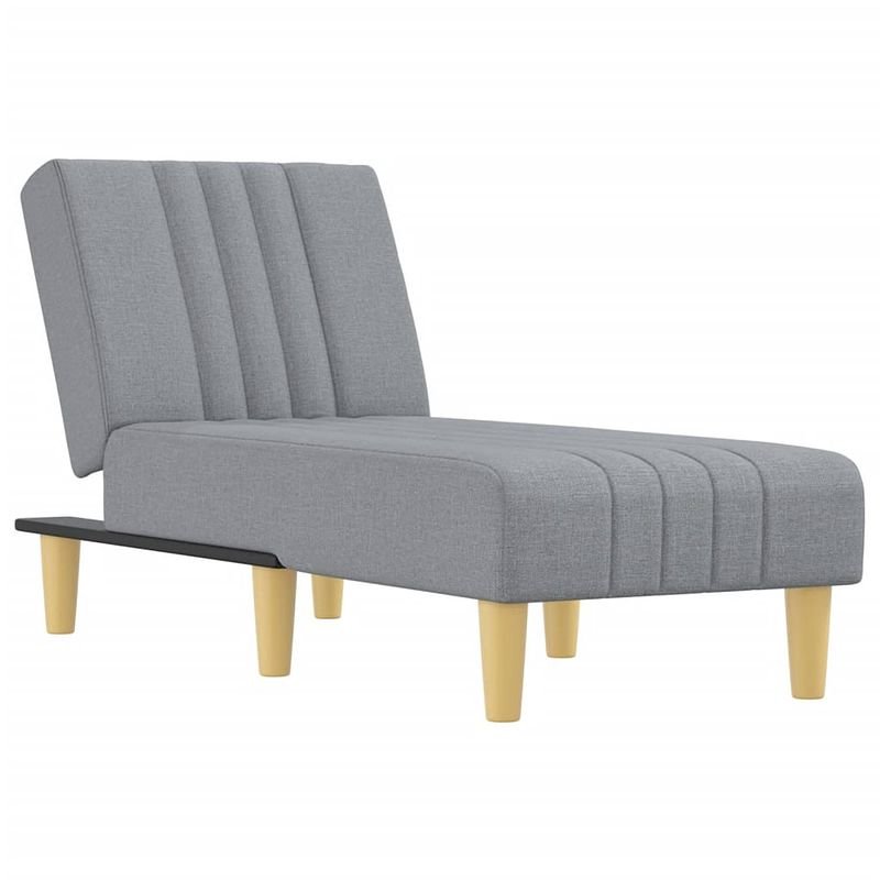 Foto van The living store verstelbare chaise longue - lichtgrijs - 55 x 140 x 70 cm - ademende stof - multiplex frame