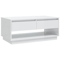 Foto van The living store salontafel - banktafel - 102.5 x 55 x 44 cm - hoogglans wit