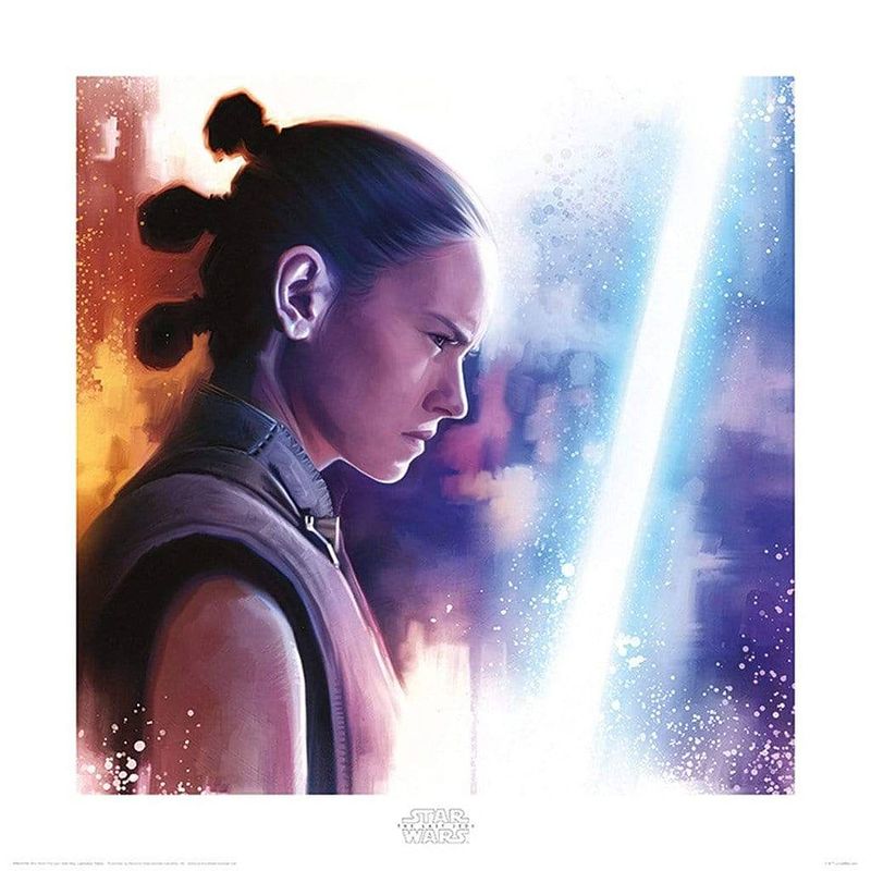 Foto van Pyramid star wars the last jedi rey lightsaber paint kunstdruk 40x40cm