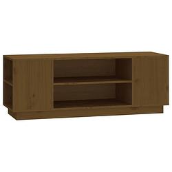 Foto van Vidaxl tv-meubel 110x35x40,5 cm massief grenenhout honingbruin