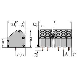 Foto van Wago 816-104 veerkrachtklemblok 1.50 mm² aantal polen 4 grijs 168 stuk(s)