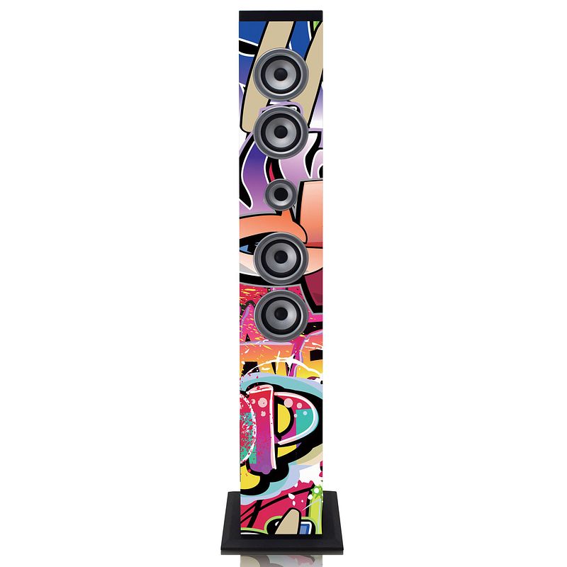 Foto van Speaker toren met bluetooth, fm radio, usb- en sd speler ices ibt-6 tags multi kleuren