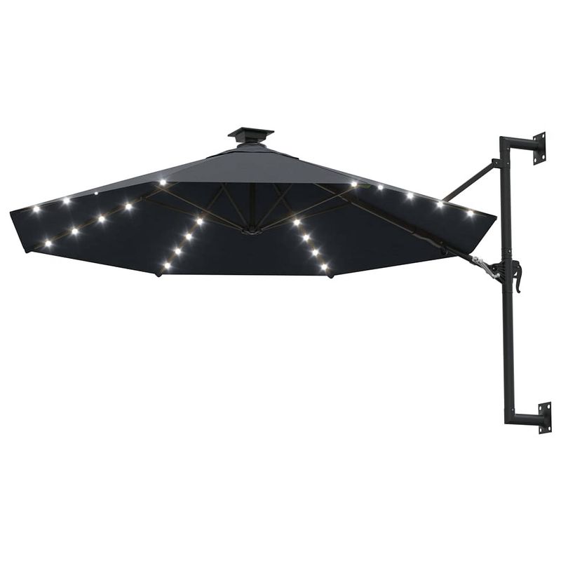 Foto van The living store wandparasol tuin - 300 x 131 cm - antraciet