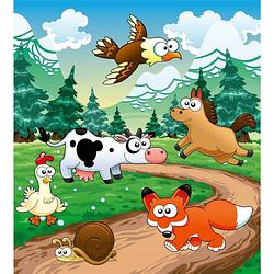 Foto van Dimex animals and forest vlies fotobehang 225x250cm 3-banen