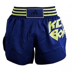 Foto van Adidas kickboksbroek micro diamond geel/ blauw maat s