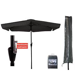Foto van Parasol gemini - 300 cm - zwart + basic cuhoc parasolhoes