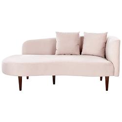 Foto van Beliani chaumont - chaise longue-roze-fluweel