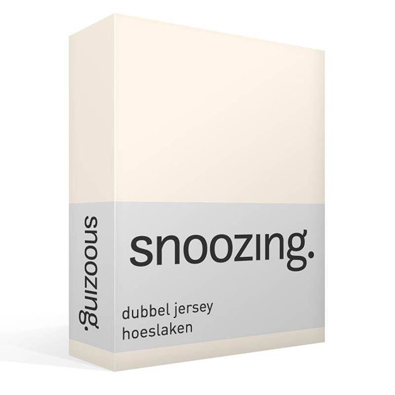 Foto van Snoozing - dubbel jersey - hoeslaken - tweepersoons - 140x200 cm - ivoor