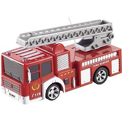 Foto van Invento mini-brandweerwagen junior 8 x 3 x 4 cm rood 8-delig