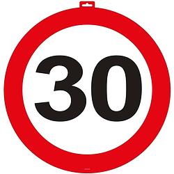 Foto van 30 jaar verkeersbord wandbord 47 cm - feestdeurdecoraties