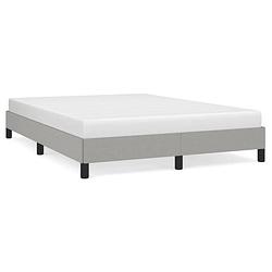 Foto van The living store bedframe lichtgrijs - 193 x 143 x 25 cm - duurzaam materiaal - ondersteunende poten - multiplex