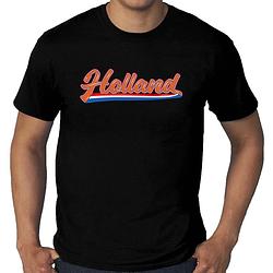 Foto van Grote maten zwart fan shirt / kleding holland met nederlandse wimpel ek/ wk voor heren 3xl - feestshirts