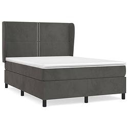 Foto van The living store boxspringbed - naam - bed - 193 x 147 x 118/128 cm - donkergrijs fluweel