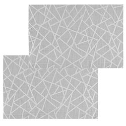 Foto van Set van 6x stuks placemats grafische print grijs texaline 45 x 30 cm - placemats