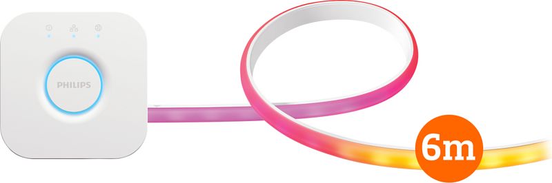 Foto van Philips hue gradient lightstrip basisset 6 meter + bridge