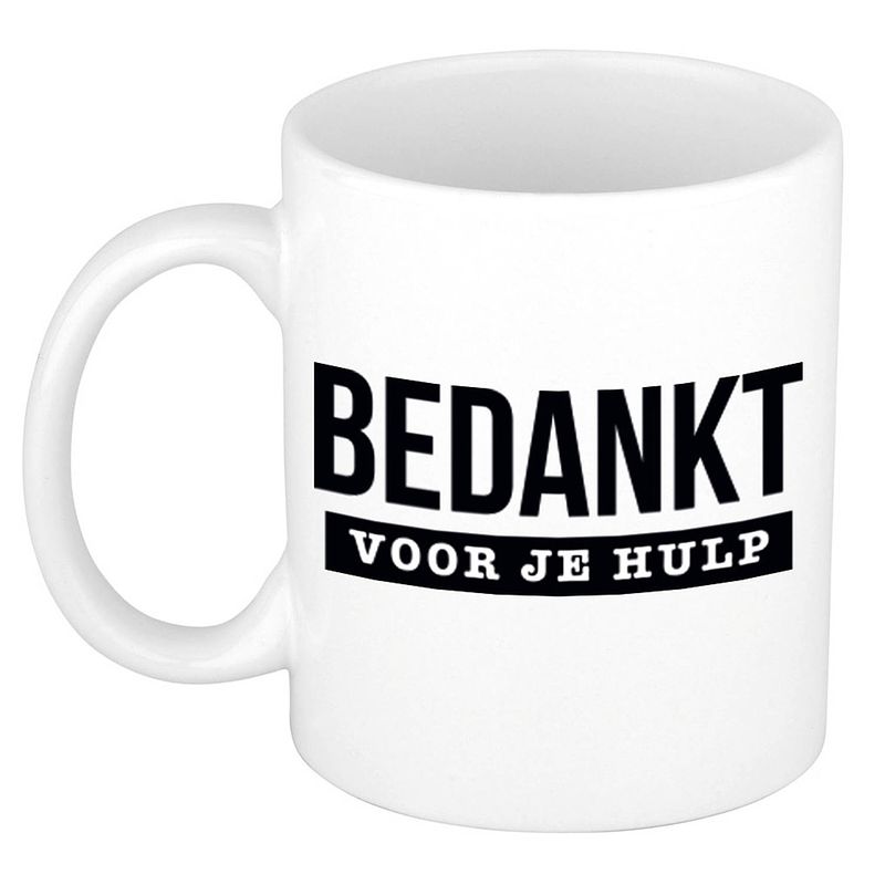 Foto van Bedankt voor je hulp cadeau mok / beker 300 ml - feest mokken