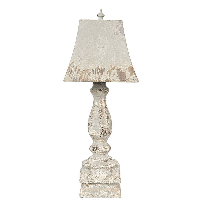 Foto van Haes deco - tafellamp - shabby chic - vintage / retro lamp, 27x27x70 cm - bureaulamp, sfeerlamp, nachtlampje