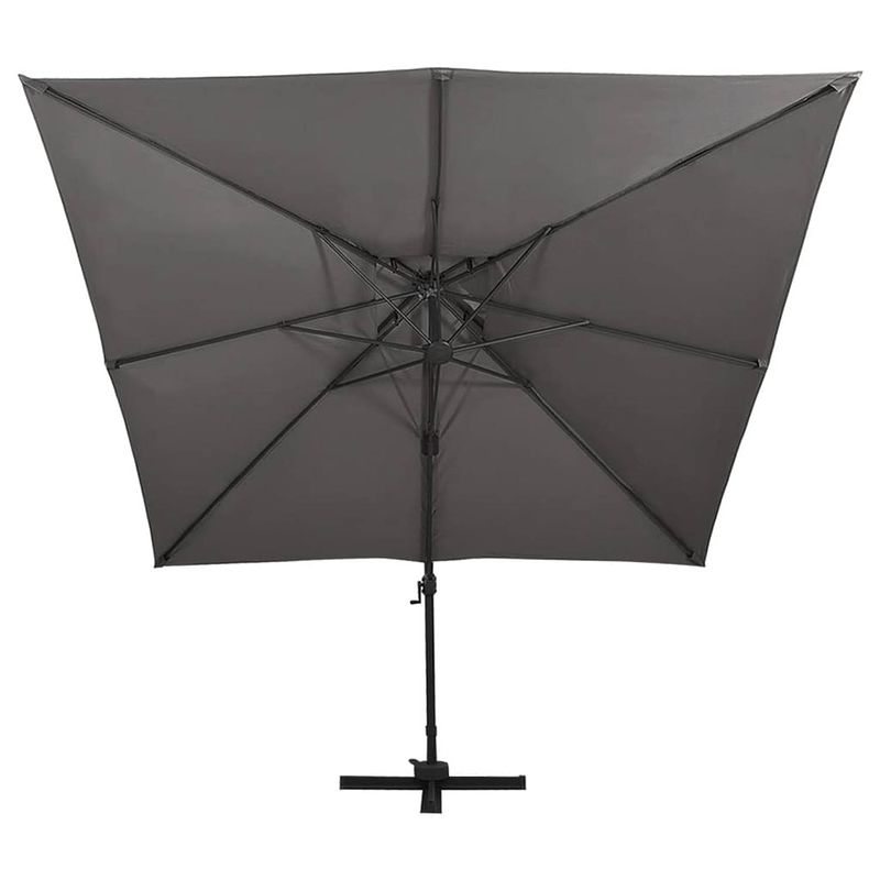 Foto van The living store the living store tuinparasol - 300 x 300 x 258 cm - antraciet - uv-beschermend - aluminium