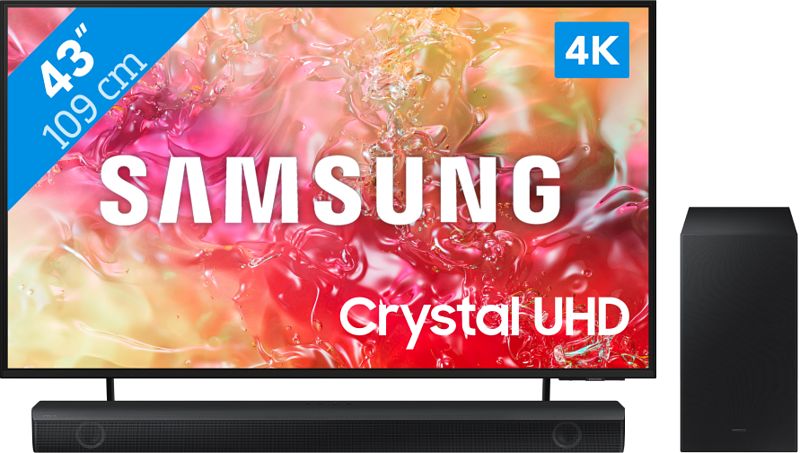 Foto van Samsung crystal uhd 43du7100 (2024)  + soundbar