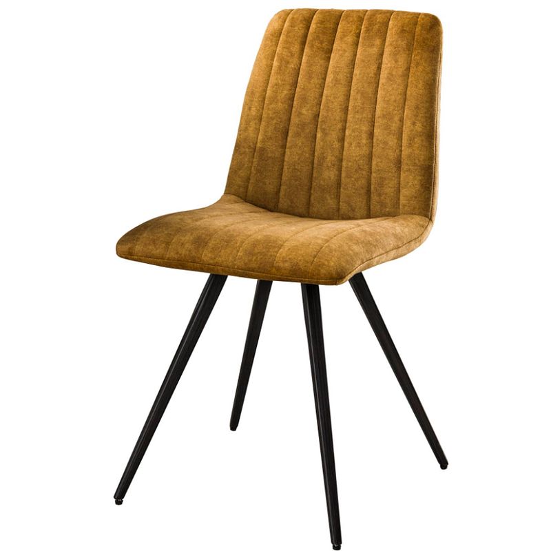 Foto van Anli style stoel velvet straight stitch - goudkleurig velours