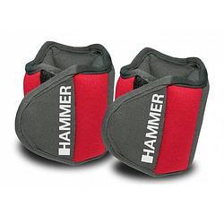 Foto van Hammer fitness gewichtsmanchetten neopreen - rood/grijs - 2x 0.5 kg