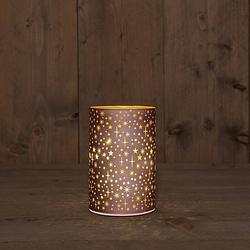 Foto van Anna'ss collection - b.o.t. cylinder glass matt bronze with stars 10x15 cm