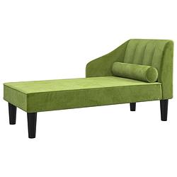 Foto van The living store chaise longue - fluweel - 120x57x63 cm - lichtgroen