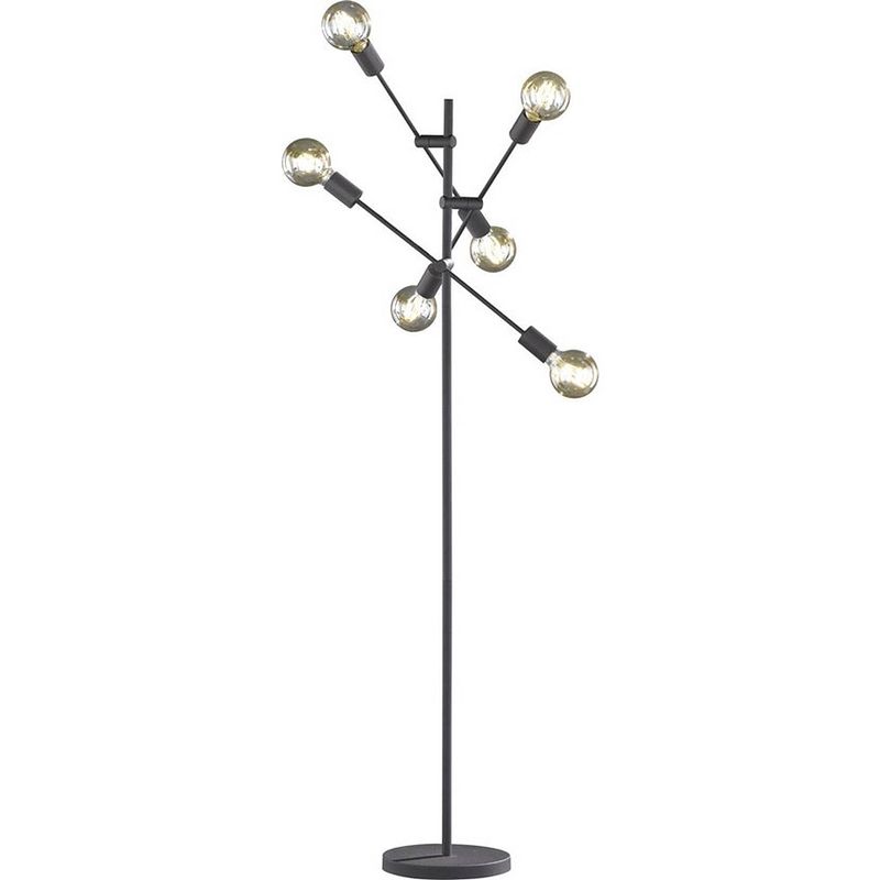 Foto van Trio vloerlamp cross 165 cm staal zwart