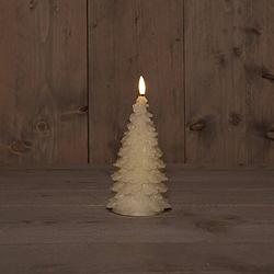 Foto van Anna'ss collection - b.o.t. 3d wick ivory christmas tree wax 9,5x20 cm