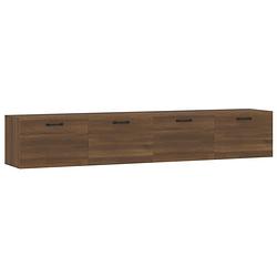 Foto van Vidaxl wandkasten 2 st 100x36,5x35 cm bewerkt hout bruineikenkleurig