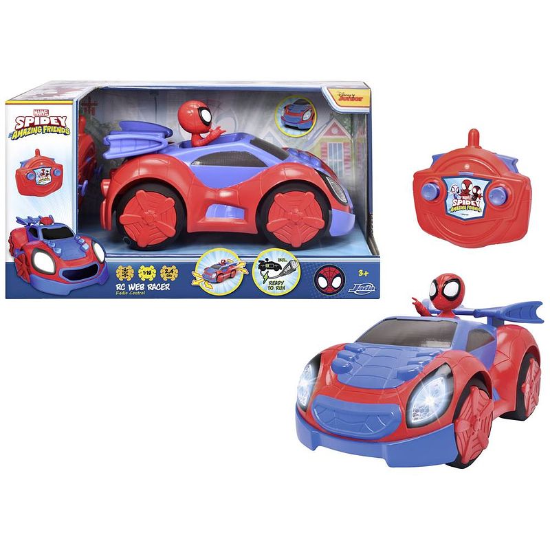 Foto van Dickie toys 203225000 spidey web racer 1:18 rc modelauto voor beginners elektro straatmodel