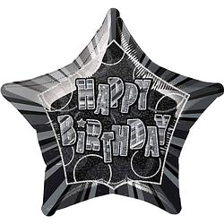 Foto van Haza original folieballon ""happy birthday"" ster 50 cm zwart