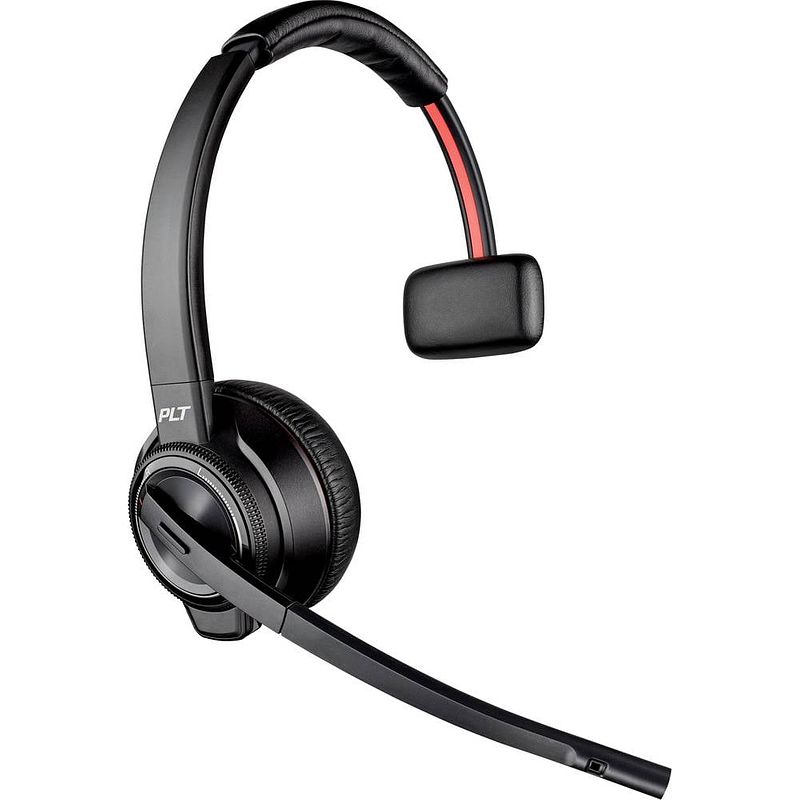 Foto van Plantronics savi w8210 on ear headset bluetooth, dect telefoon mono zwart noise cancelling microfoon uitschakelbaar (mute)