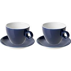 Foto van Maastricht porselein cappuccinokop en schotel bart colour cafe 23 cl 15 cm blauw porselein 2 stuk(s)