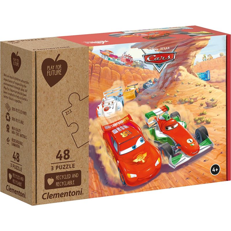 Foto van Clementoni legpuzzel disney pixar cars junior 3 x 48 stukjes