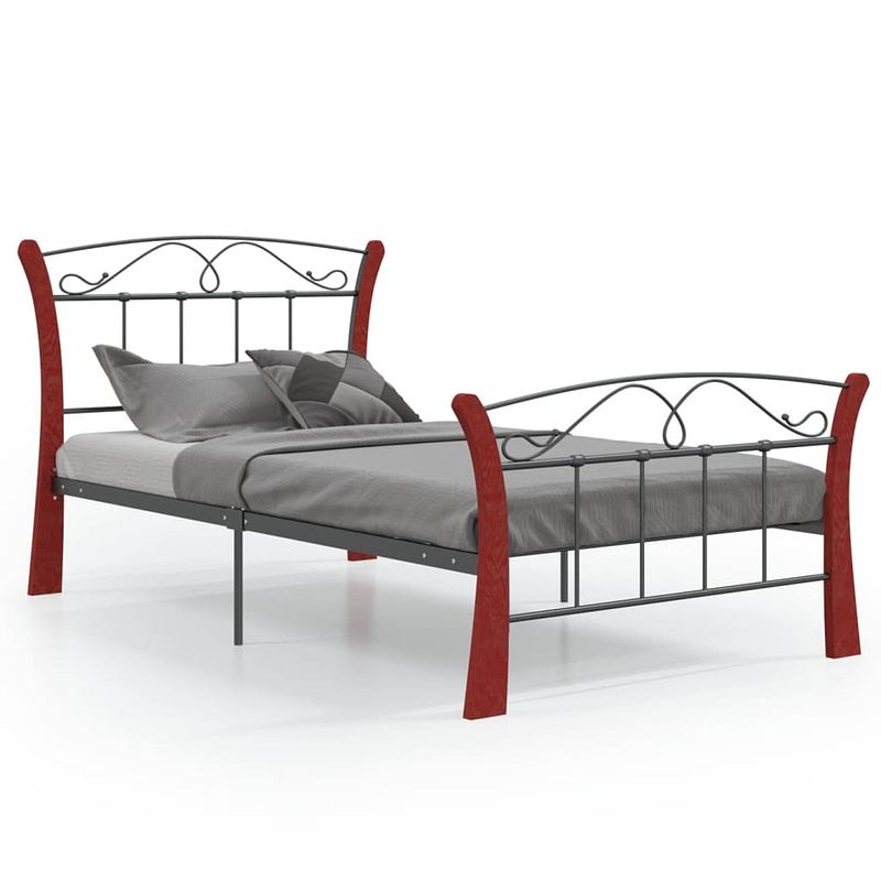 Foto van Vidaxl bedframe metaal zwart 100x200 cm