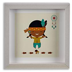 Foto van Giftdecor fotolijst indiaan jongen junior 22 x 22 cm hout wit