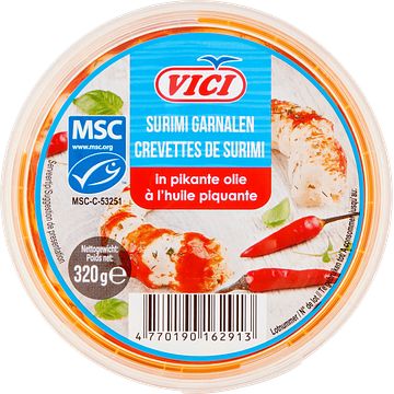 Foto van Vici surimi garnalen in pikante olie 320g bij jumbo