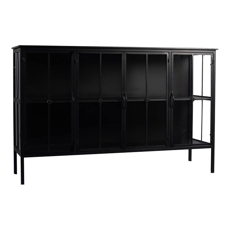 Foto van Ptmd cave black iron cabinet low